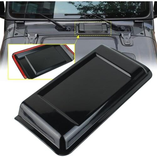 ABS Air Intake Hood Vent Scoop Outlet Cover Trim for Jeep Wrangler JL 2018-2019 Black Chrome