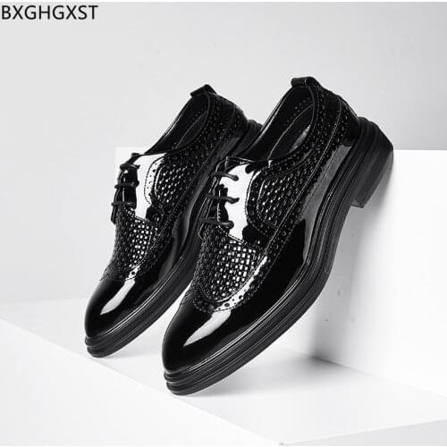 Brogue Elegant Shoes for Men Business Shoes Men Oxford Leather Pointed Shoes Men New 2021 Zapatos De Vestir De Los Hombres