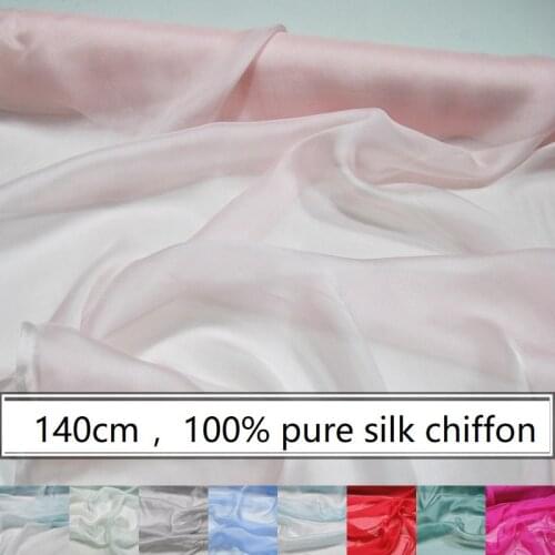 Color wide thin silk chiffon fabrics through mulberry silk dress is high-grade fabrics scarves silk garments on sale