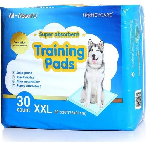 HONEYCARE Dog Training Mat All-Absorb Puppy Ultra Absorbent Odor Eliminating Leak-Proof Potty Diaper Cage Mat 30"X36"30 Count