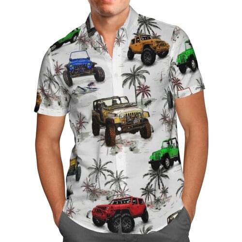 Car 3D Full Printing Beach Hawaiian 2021 Summer Shirt Short Sleeve Shirt Streetwear Oversized 5XL Camisa Social Chemise Homme