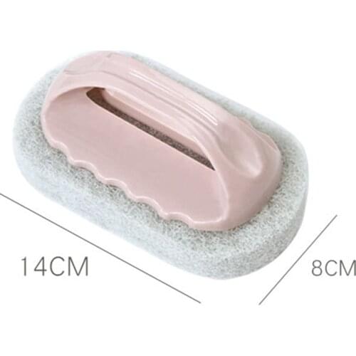 050 Hot kitchen With Handle Sponge Scouring Cleaning Brush For Kitchen Bathroom Brushes Clean Tools 14cm*8cm