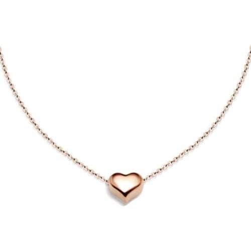Hot Sale Small Peach Heart Rose Gold Color / Silver Color Stainless Steel Necklace