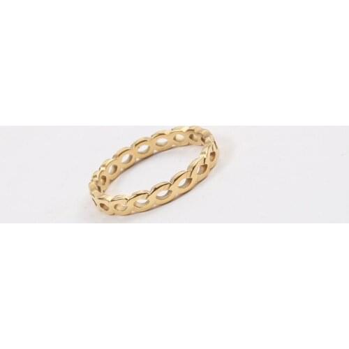 INSCHIC 2021 Korean Fashion Simple Thin Rose Golden Rings Geometric Hollow Eight Numbers Stainless Steel Woman Fashion Jewelry