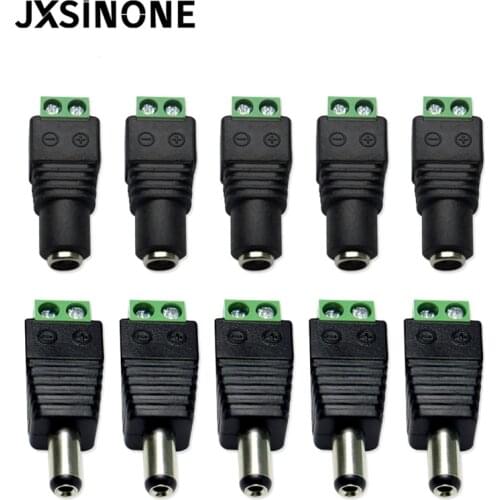 5Pairs 12V DC Power Connector Male+Female 2.1x5.5MM Socket Jack Plug Adapter for CCTV Security Camera Led Strip Cable