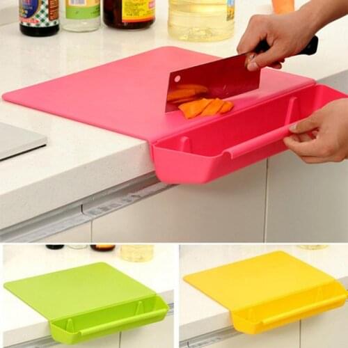 2 In1 Creative Chopping Board Frosted Kitchen Cutting Board With Slot Cutting Vegetable Meat Tools Kitchen Stuff Accessories