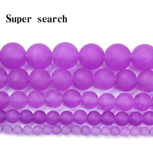 4/6/8/10/12mm Matte Light Purple Jades Stone Beads Round Loose Beads For Accessories Jewellery Making Diy Bracelet necklace