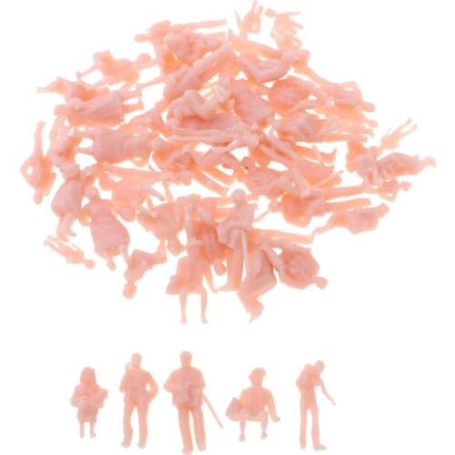 60pcs 1:87 HO Scale Miniature Figures People Unpainted for Sand Table Model Accessories Diorama Layout