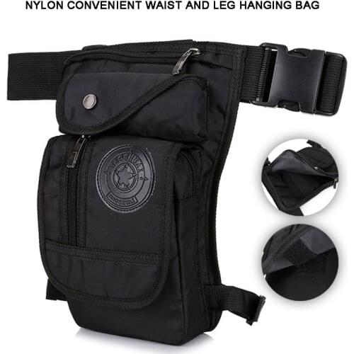 Black Motorcycle Waist Bag Leg Bag Military Travel Outdoor Sport Camping Hiking Multi-purpose Man Portable Hip Belt Purse