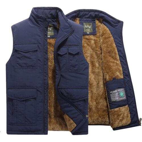 Men 2020 Autumn New Thick Hooded Sleeveless Vest Jacket WaistCoat Men Winter Fashion Casual Waterproof Cotton-Padded Vests 8XL