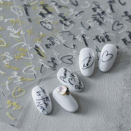 Manicure Art Sticker Nail Sticker Letters Patterns Ultra Thin Colorful Vivid Images DIY 5D Manicure Art Sticker for Female