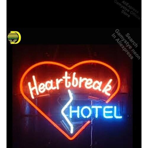 Neon Signs for HEARTBREAK HOTEL Neon bulb Sign Beer Pub Restaurant Store Display Lamps Handcraft Glass Beer Signs Lighted Neon