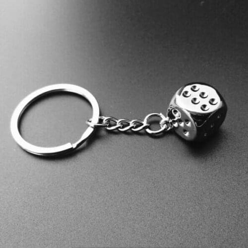 The new dice key button couple creative metal key buckle company activities gift Lucky Dice buckle