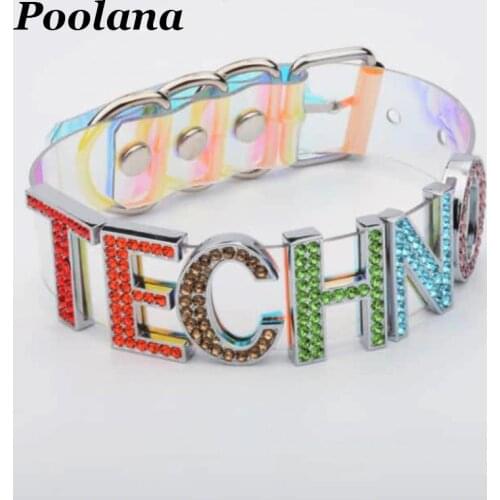 Handmade Punk Gothic Rainbow Holographic Colored Letter Choker Cosplay Word Name Collar Necklace