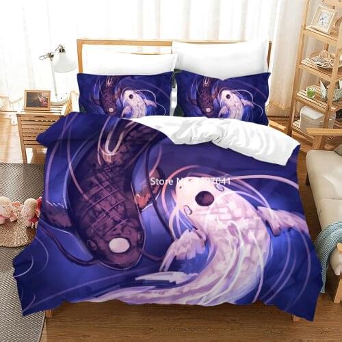 Yin and Yang Pattern Bedding 2-3 Pieces Down Quilt Cover Deluxe Soft Single Double Room King Queen Large Size Bedroom Decoration