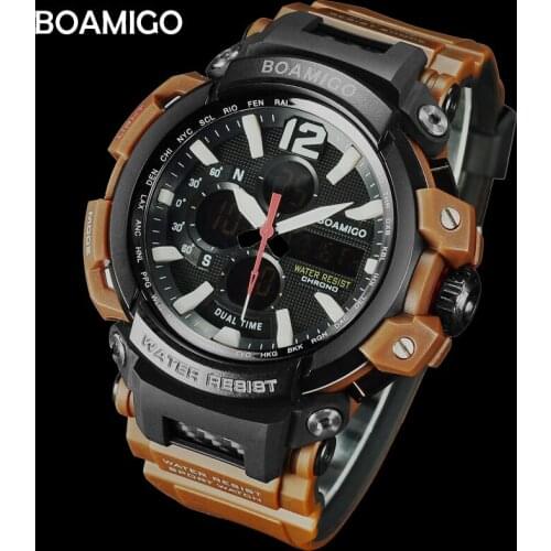 Luxury Designer Men Sports Digital Watches Mens LED Dual Time Clock Water Resistant Shock Wristwatches Relojes Para Hombre