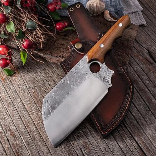 Hand-forged stainless steel small kitchen knife Butchers knife Outdoor meat cleaver Boning knife Cooking knife