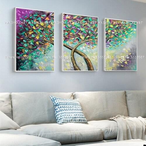 Modern Flower Decor No Frame Wall Pictures for Home Bedroom Decor Geometric Oil Painting Canvas Cuadros Abstract Poster for Bar