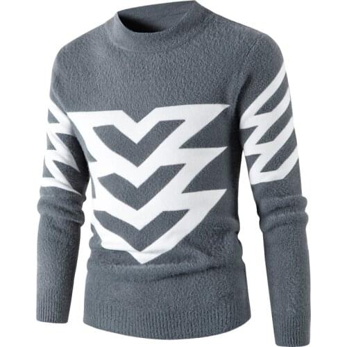 Sweaters Men New Fashion Seagull Printed Casual O-Neck Slim Cotton Knitted Mens Sweaters Pullovers Men Brand Clothing S-3XL