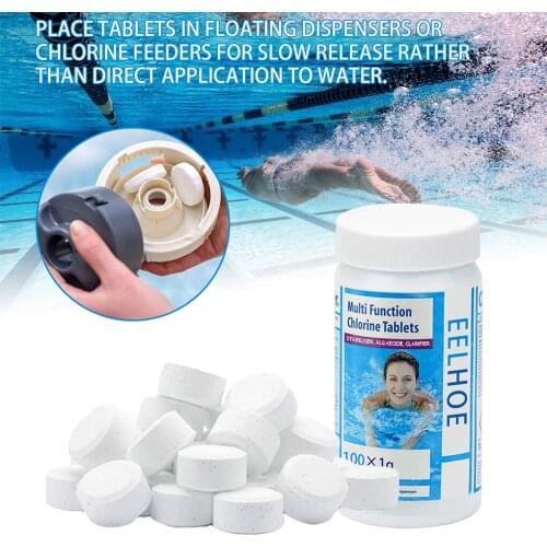 Pool Cleaning Tablets Set Swimming Pool Algae Removers Effervescent Tablets and Dispenser