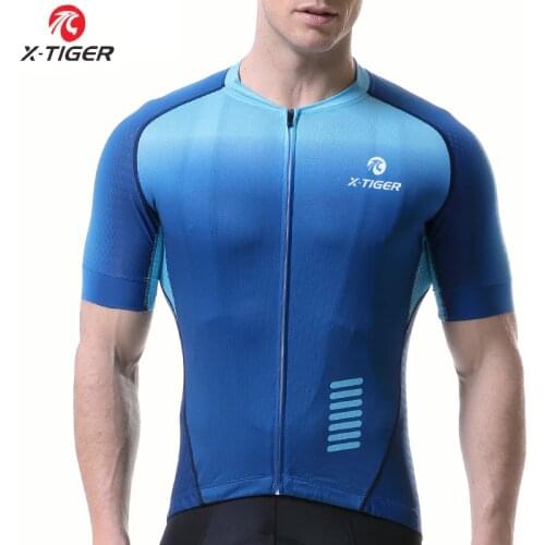 X-TIGER Men Cycling Jersey Breathable MTB Bicycle Cycling Clothing Summer MTB Maillot High Quality Bike Shirt Downhill Jersey