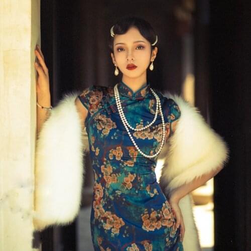 YanRan Thematic Photography Costume Qipao Old ShangHai Republica Chinese Period Rich Wives of General Vintage Elegant Cheongsam