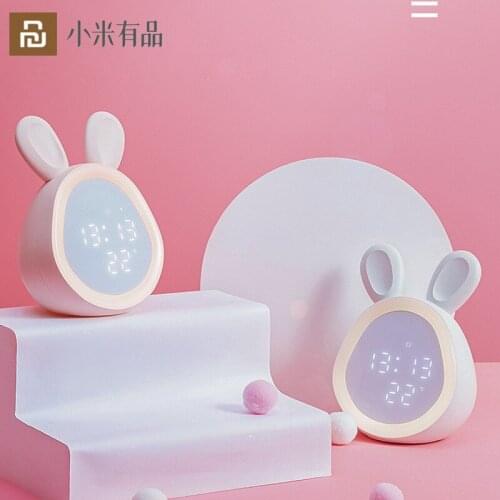 Youpin Smart Alarm Clock Bedroom Cartoon Alarm Wake Up Digital Display Clock APP Control Smart Wake Up Light Workday Alarm Clock