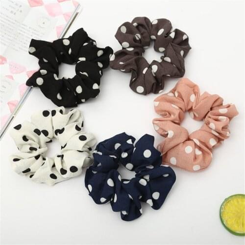 Polka Dot Women Turban Elastic Casual Fashion Colorful Ladies Scrunchie Ponytail Elegant Western Style Vintage Female Headband