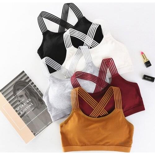 2021 Fashion Women Cross Straps Sexy Sports Bra Yoga Top Breathable Padded Gym Sportswear Bra Vest Top Push Up Sports Bra