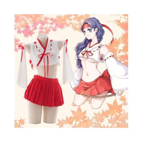 Women Ultra-short Tops Pleated Skirt Japanese Kawaii Sexy Witch Anime Cosplay Uniform Lingerie Set