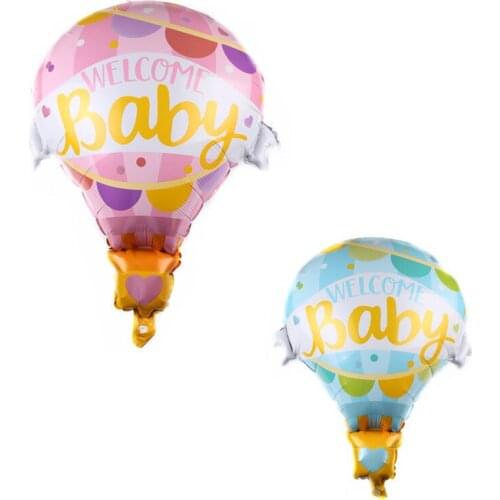 1pcs 62*79cm Welcome Baby Pink Blue Hot Air Balloon Foil Balloons Kids Birthday Party Wedding Decor Baby Shower Theme Supplies