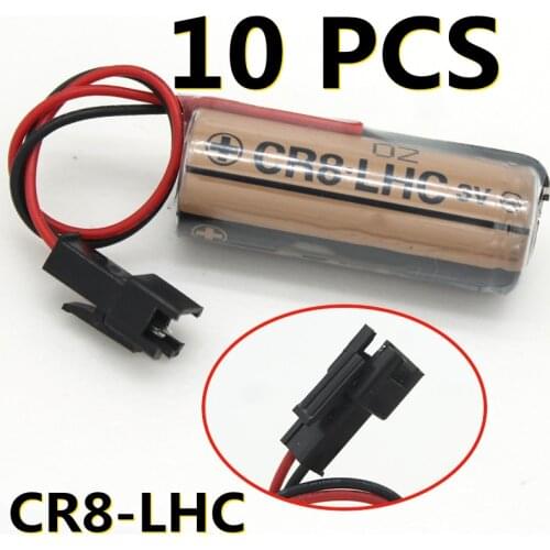 10PCS/LOT New Genuine CR8.LHC 3V CR17450SE CR17450 PLC Lithium battery with connector Free Shipping