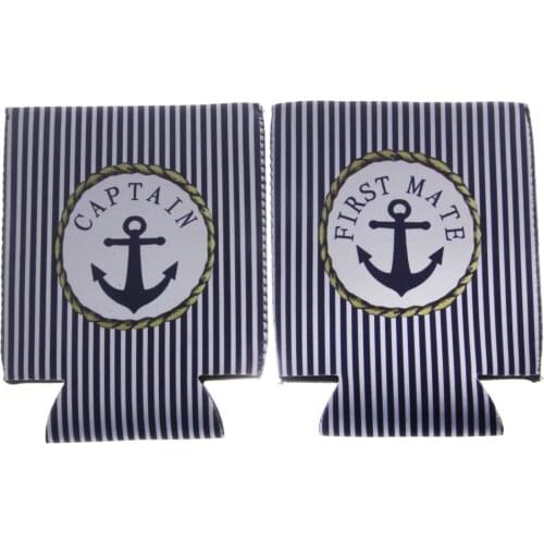 2pcs Durable Neoprene Beer Cooler Sleeve Sailing Travel Gift Beer Bottle Can Cooler Holder Wedding Party Favor