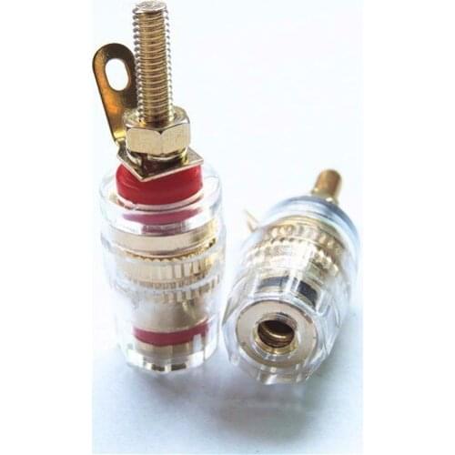 4pcs Copper Crystal Audio Speaker for 4mm Banana plug Long Thread adapter