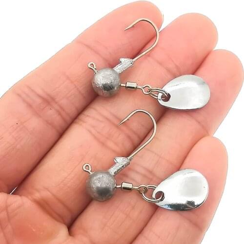 5Pcs/lot Quality Sharped Crank Lead Jig Head Hook 2g/4g Jigging Bait Fishing Hook For Soft Lure With Spoon Spinner Fishing Pesca
