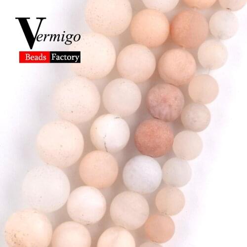 Natural Matte Pink Aventurine Round Stone Beads For Jewelry Making Dull Polished Beads 4 6 8 10mm Diy Bracelet Necklace 15"