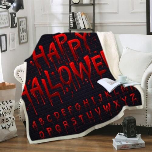 Home Textile Blankets Lovely Cartoon Happy Halloween Design Soft Warm Coral Fleece Micro Plush Fleece Sofa Bedding Throw Blanket