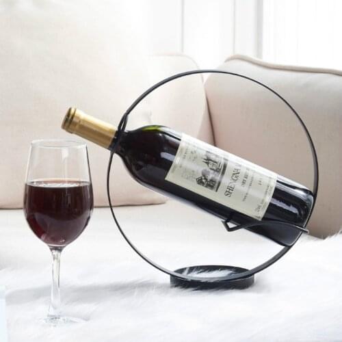 European Retro Wrought Iron Round Wine Rack Wine Cabinet Entrance Decoration Wine Holders Barware