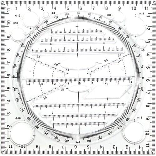 Hot Sale Multifunctional Drawing Ruler Multipurpose Draw Round Curve Horizontal Parallel Line Vertical Parallel Line
