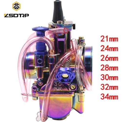 ZSDTRP Colorful PWK Carburetor Motorcycle 4T Engine Scooters Dirt Bike ATV 21 24 26 28 30 32 34mm with Power Jet Racing Moto