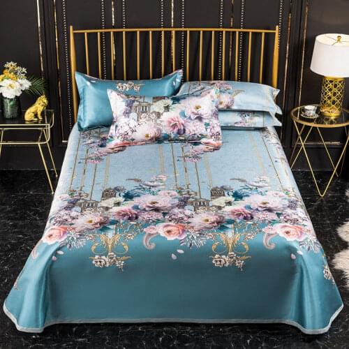 Summer Mats Can Be Machine-washed Ice Silk Sheet Sheets Washed Single Double Folding 0.9m1.5 Meters Seat 2.0 Three-piece Set