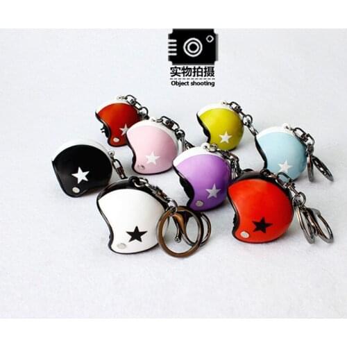 Creative helmet helmet keychain motorcycle hat pendant five-pointed star car metal key accessories