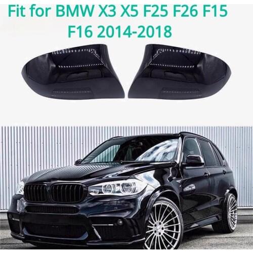 1 Pair Rearview Mirror Cap Covers Balck Blind Spot Mirror Replace the Original Fit for BMW F15 X5 F16 X6 F26 F25 X3 2014-2018