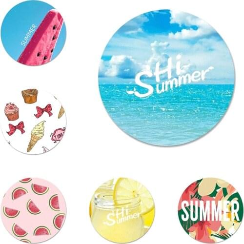 Summer Series Sea Watermelon Ice Cream Icons Pins Badge Decoration Brooches Metal Badges For Clothes Backpack Decoration