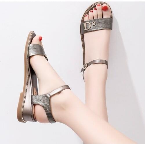 2020 hot slae new shoes woman buckle genuine leather shoes women Casual wedges shoes women leisure sandals women big size