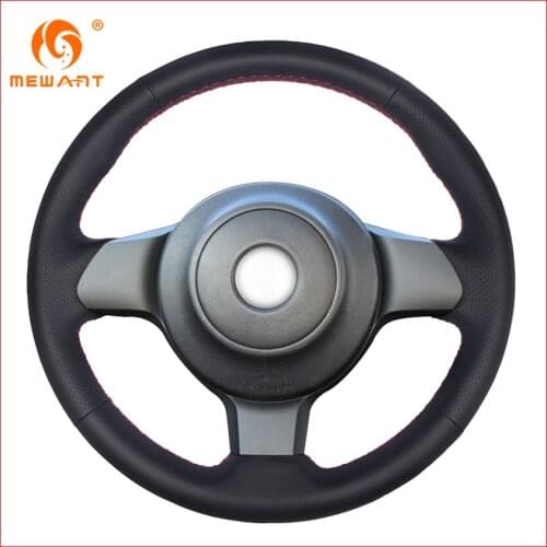 MEWANT Black Artificial Leather Car Steering Wheel Cover for Toyota 86 2016 2017 Subaru BRZ 2016 2017 Accessories Interior Parts