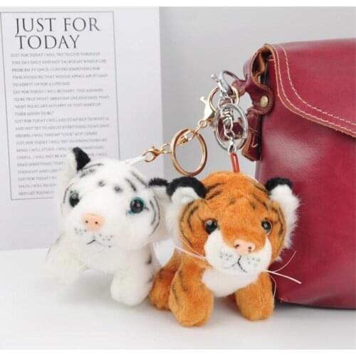 Cute Tiger Small Pendant Plush Toy Key Chains Stuffed Animals Boy Girl backpack Hangings Christmas Birthday Gifts