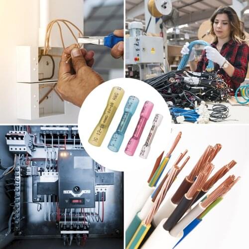 320PCS Butt Connectors Kit Crimp Electrical Wire Connector Insulated Butt Splice Terminal for Automotive Marine Electrical Work