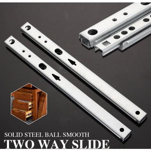17/27mm Wide DIY 1 Pair Drawer Cabinet Runner Guides Steel Ball Groove Bearing Steel Slides Rails Micro Guide Drawer Groove Ball