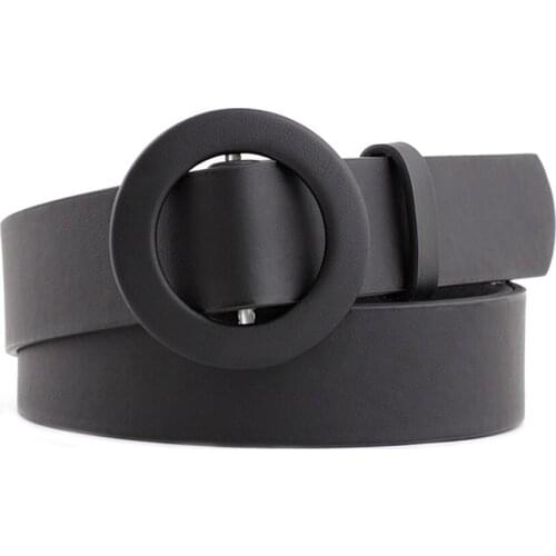 2020 New Fashion Women Waist Belt Round Ring Buckle Belt For Jeans Female Waistband Soild Leather Long Belt New Arrivals